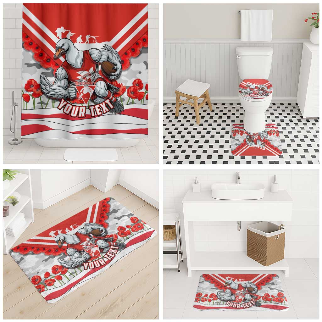 Personalised Sydney Swans ANZAC Bathroom Set Military Remembrance Australian Football Mascot Camouflage