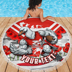 Personalised Sydney Swans ANZAC Beach Blanket Military Remembrance Australian Football Mascot Camouflage