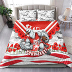 Personalised Sydney Swans ANZAC Bedding Set Military Remembrance Australian Football Mascot Camouflage
