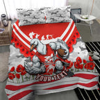 Personalised Sydney Swans ANZAC Bedding Set Military Remembrance Australian Football Mascot Camouflage