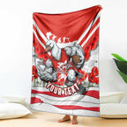 Personalised Sydney Swans ANZAC Blanket Military Remembrance Australian Football Mascot Camouflage