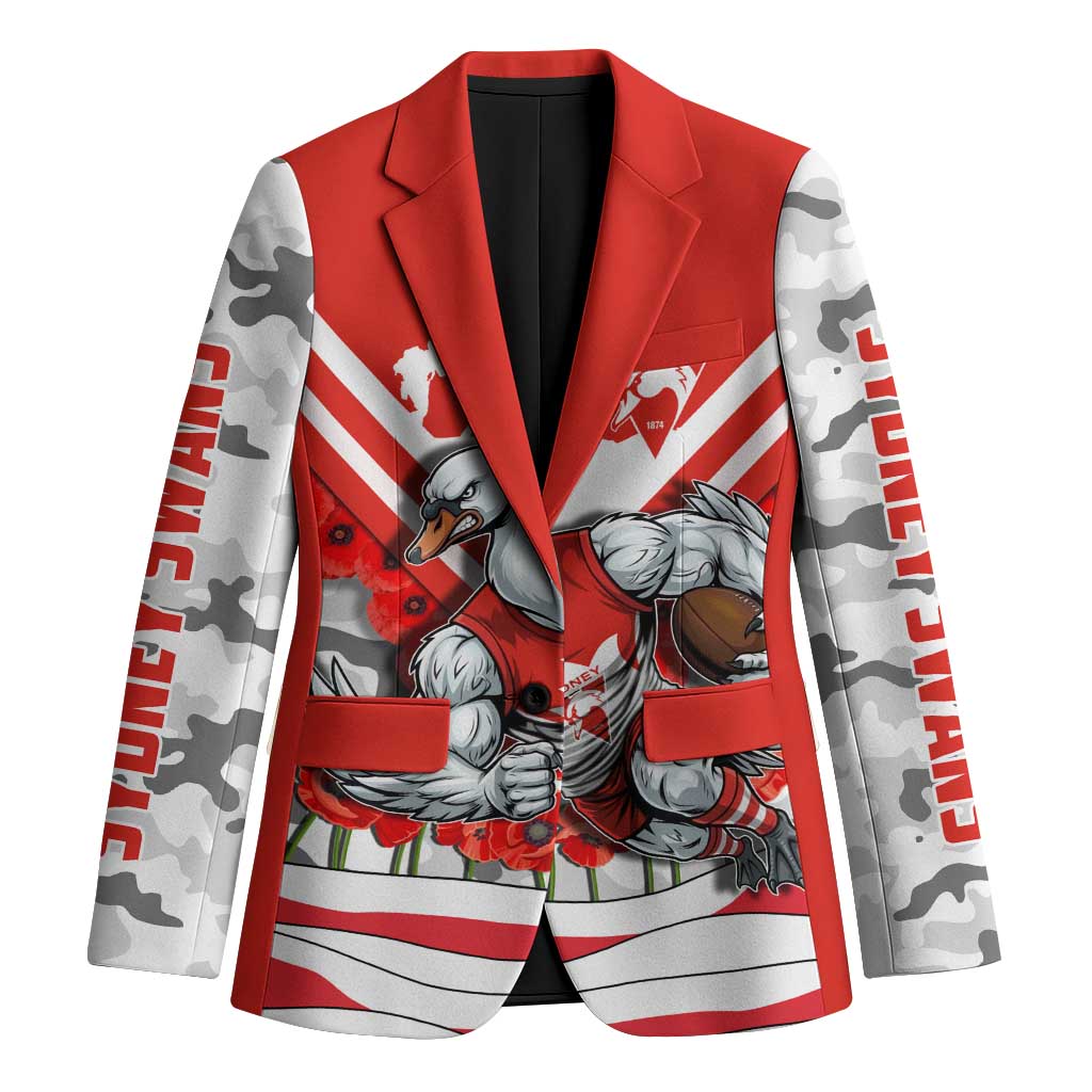 Personalised Sydney Swans ANZAC Blazer Military Remembrance Australian Football Mascot Camouflage