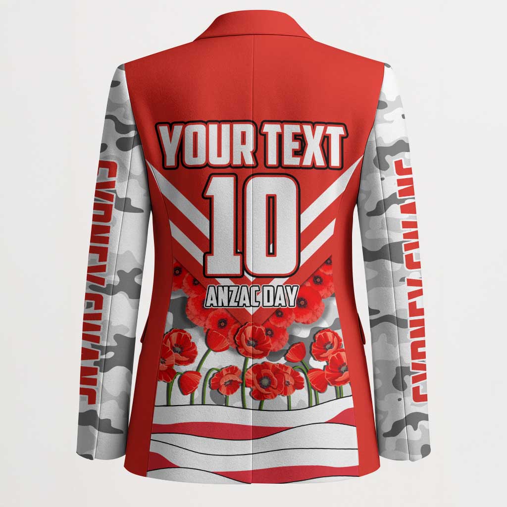Personalised Sydney Swans ANZAC Blazer Military Remembrance Australian Football Mascot Camouflage
