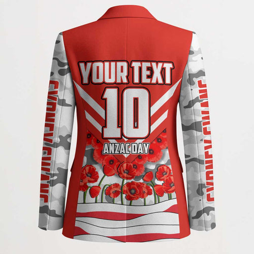Personalised Sydney Swans ANZAC Blazer Military Remembrance Australian Football Mascot Camouflage