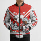 Personalised Sydney Swans ANZAC Bomber Puffer Jacket Military Remembrance Australian Football Mascot Camouflage