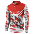 Personalised Sydney Swans ANZAC Button Sweatshirt Military Remembrance Australian Football Mascot Camouflage