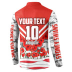Personalised Sydney Swans ANZAC Button Sweatshirt Military Remembrance Australian Football Mascot Camouflage