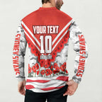 Personalised Sydney Swans ANZAC Button Sweatshirt Military Remembrance Australian Football Mascot Camouflage