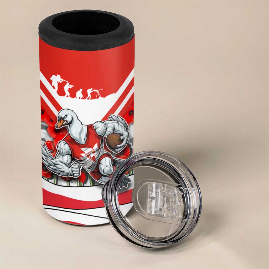 Personalised Sydney Swans ANZAC 4 in 1 Can Cooler Tumbler Military Remembrance Australian Football Mascot Camouflage