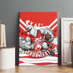 Personalised Sydney Swans ANZAC Canvas Wall Art Military Remembrance Australian Football Mascot Camouflage