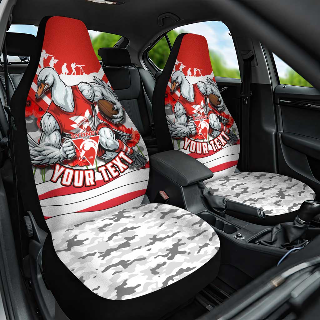 Personalised Sydney Swans ANZAC Car Seat Cover Military Remembrance Australian Football Mascot Camouflage
