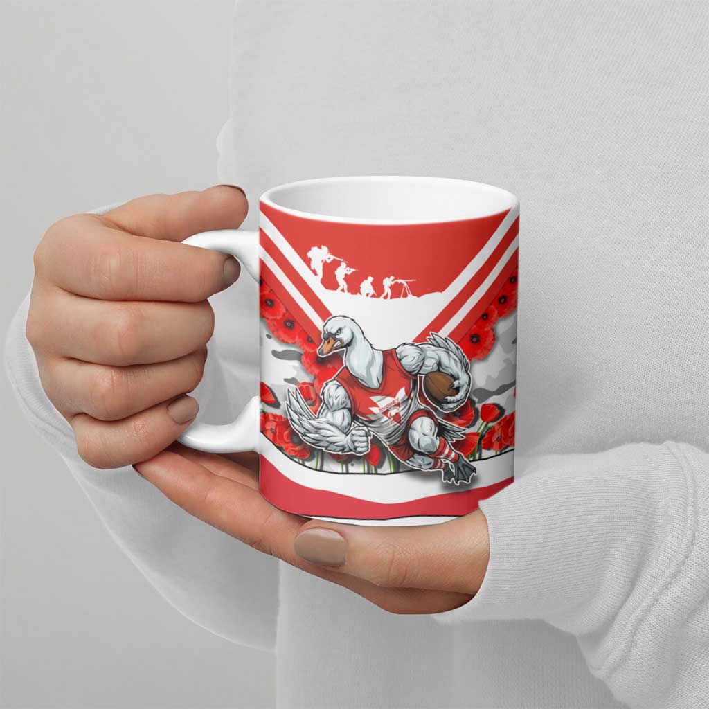 Personalised Sydney Swans ANZAC Ceramic Mug Military Remembrance Australian Football Mascot Camouflage