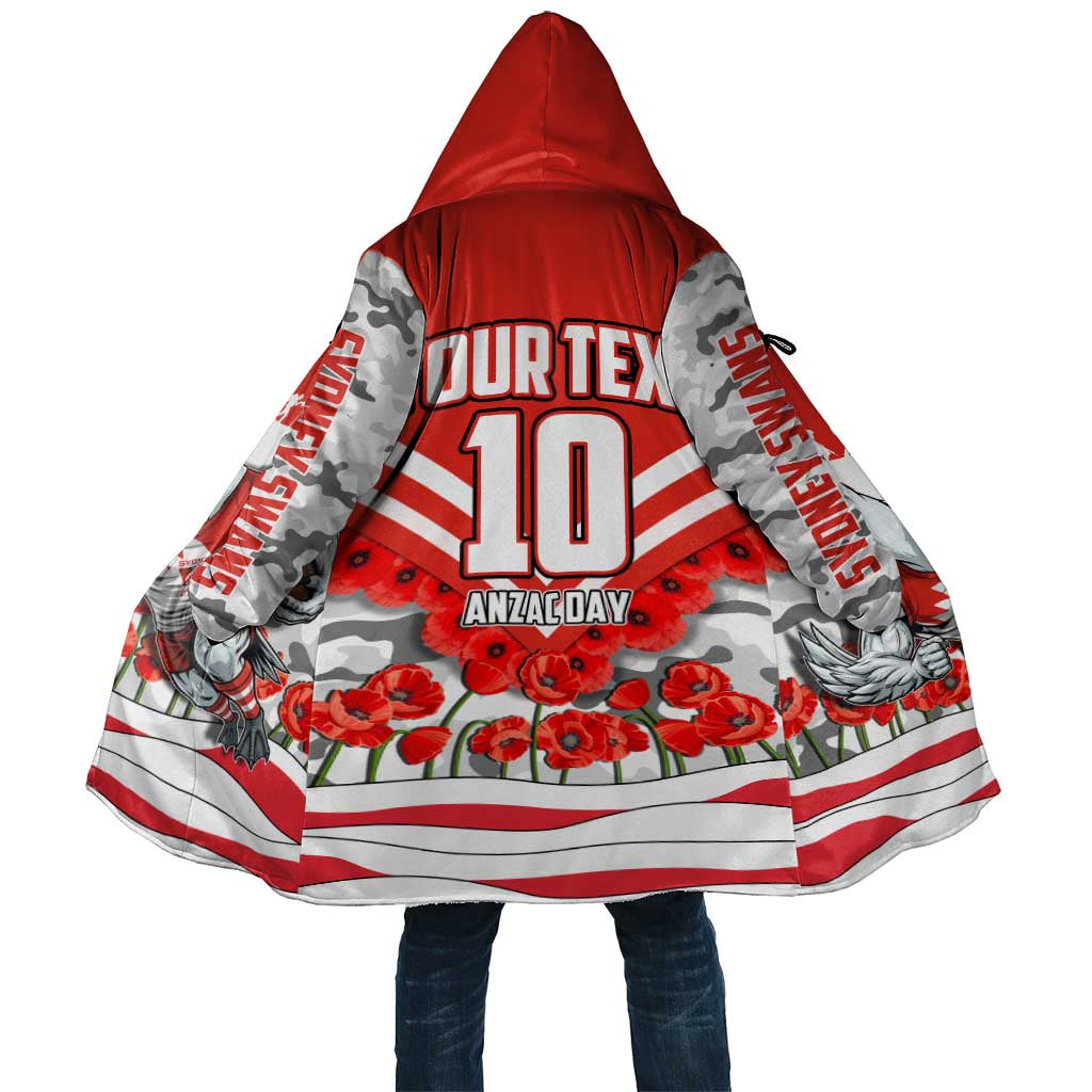 Personalised Sydney Swans ANZAC Cloak Military Remembrance Australian Football Mascot Camouflage