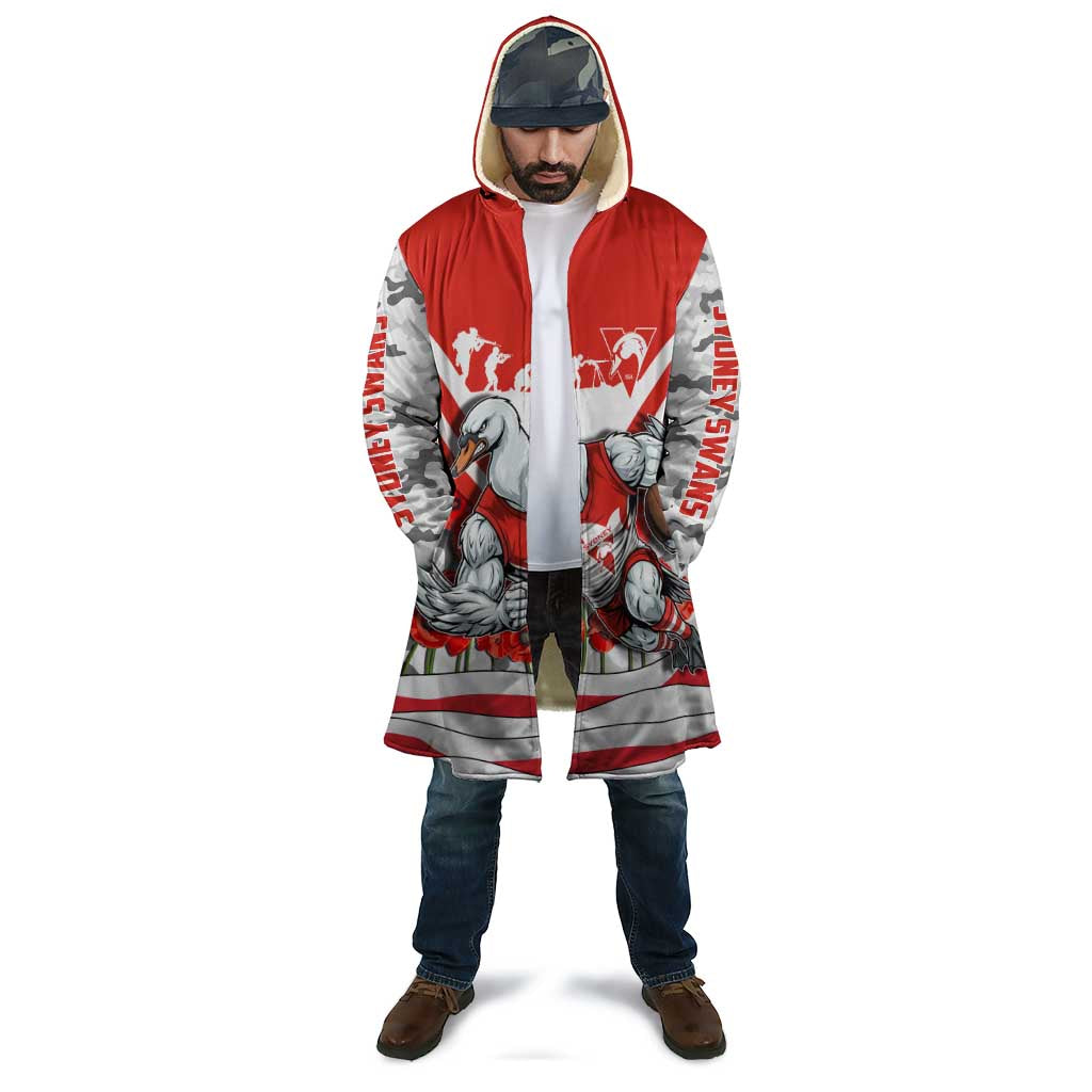Personalised Sydney Swans ANZAC Cloak Military Remembrance Australian Football Mascot Camouflage