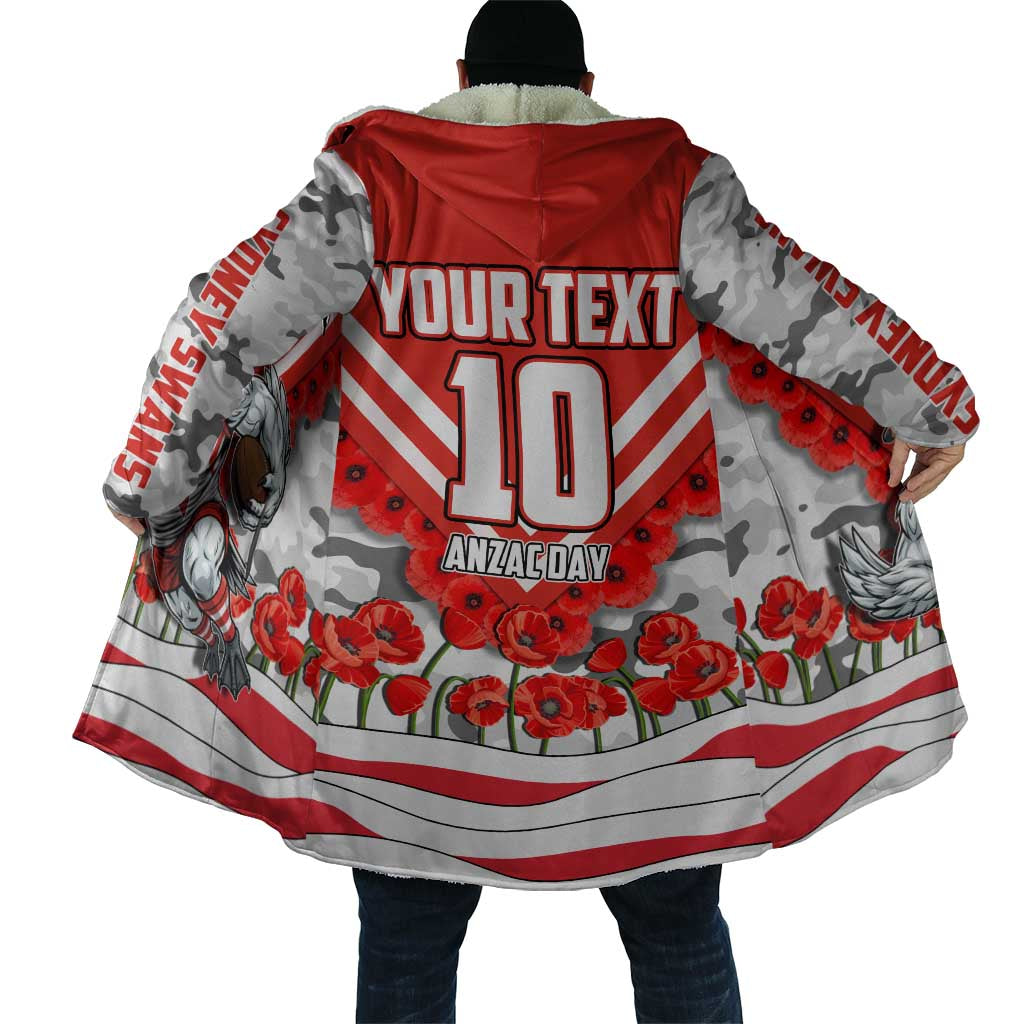 Personalised Sydney Swans ANZAC Cloak Military Remembrance Australian Football Mascot Camouflage