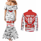 Personalised Sydney Swans ANZAC Couples Matching Mermaid Dress and Long Sleeve Button Shirt Military Remembrance Australian Football Mascot Camouflage