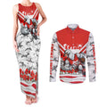 Personalised Sydney Swans ANZAC Couples Matching Tank Maxi Dress and Long Sleeve Button Shirt Military Remembrance Australian Football Mascot Camouflage