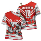 Personalised Sydney Swans ANZAC Cross Shoulder Shirt Military Remembrance Australian Football Mascot Camouflage