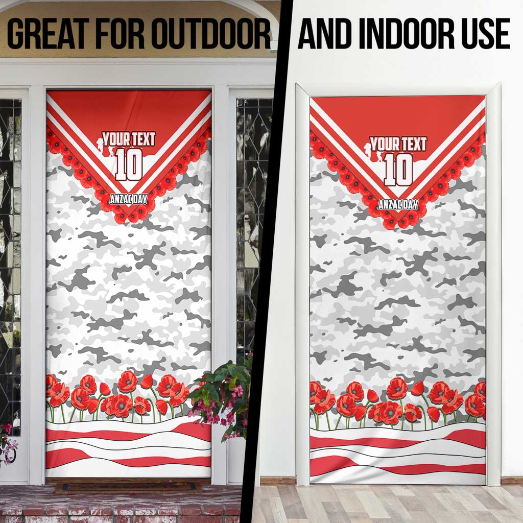 Personalised Sydney Swans ANZAC Door Cover Military Remembrance Australian Football Mascot Camouflage