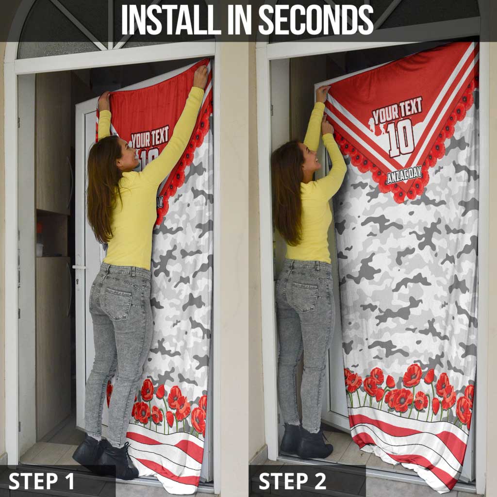 Personalised Sydney Swans ANZAC Door Cover Military Remembrance Australian Football Mascot Camouflage