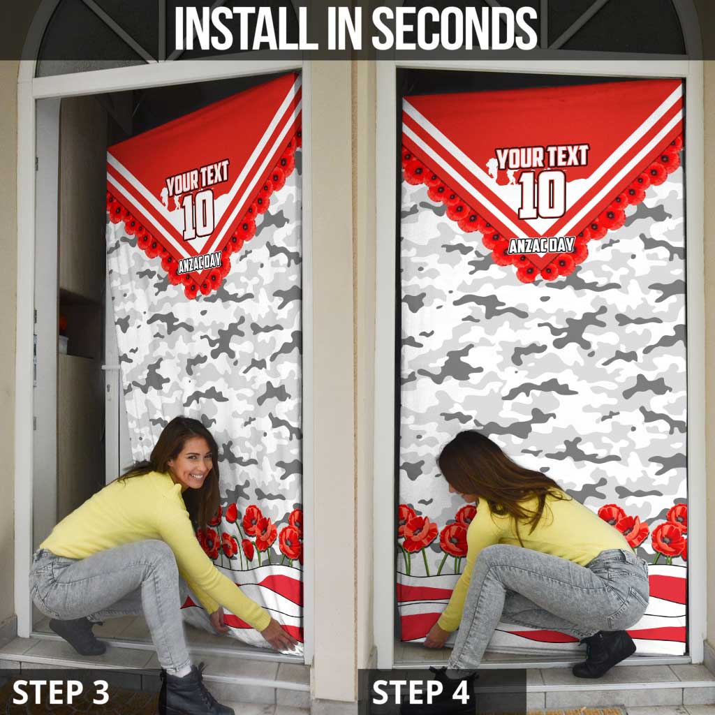 Personalised Sydney Swans ANZAC Door Cover Military Remembrance Australian Football Mascot Camouflage