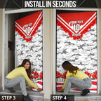 Personalised Sydney Swans ANZAC Door Cover Military Remembrance Australian Football Mascot Camouflage