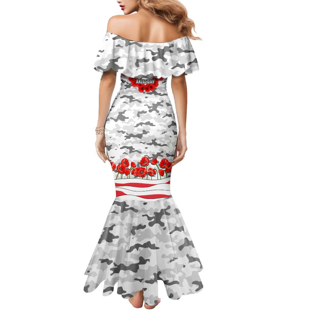 Personalised Sydney Swans ANZAC Family Matching Mermaid Dress and Hawaiian Shirt Military Remembrance Australian Football Mascot Camouflage