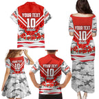 Personalised Sydney Swans ANZAC Family Matching Puletasi and Hawaiian Shirt Military Remembrance Australian Football Mascot Camouflage
