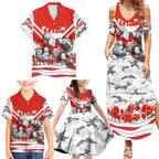 Personalised Sydney Swans ANZAC Family Matching Summer Maxi Dress and Hawaiian Shirt Military Remembrance Australian Football Mascot Camouflage