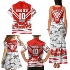 Personalised Sydney Swans ANZAC Family Matching Tank Maxi Dress and Hawaiian Shirt Military Remembrance Australian Football Mascot Camouflage