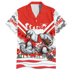 Personalised Sydney Swans ANZAC Hawaiian Shirt Military Remembrance Australian Football Mascot Camouflage