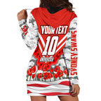 Personalised Sydney Swans ANZAC Hoodie Dress Military Remembrance Australian Football Mascot Camouflage