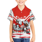 Personalised Sydney Swans ANZAC Kid Hawaiian Shirt Military Remembrance Australian Football Mascot Camouflage