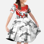 Personalised Sydney Swans ANZAC Kid Short Sleeve Dress Military Remembrance Australian Football Mascot Camouflage