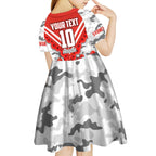Personalised Sydney Swans ANZAC Kid Short Sleeve Dress Military Remembrance Australian Football Mascot Camouflage