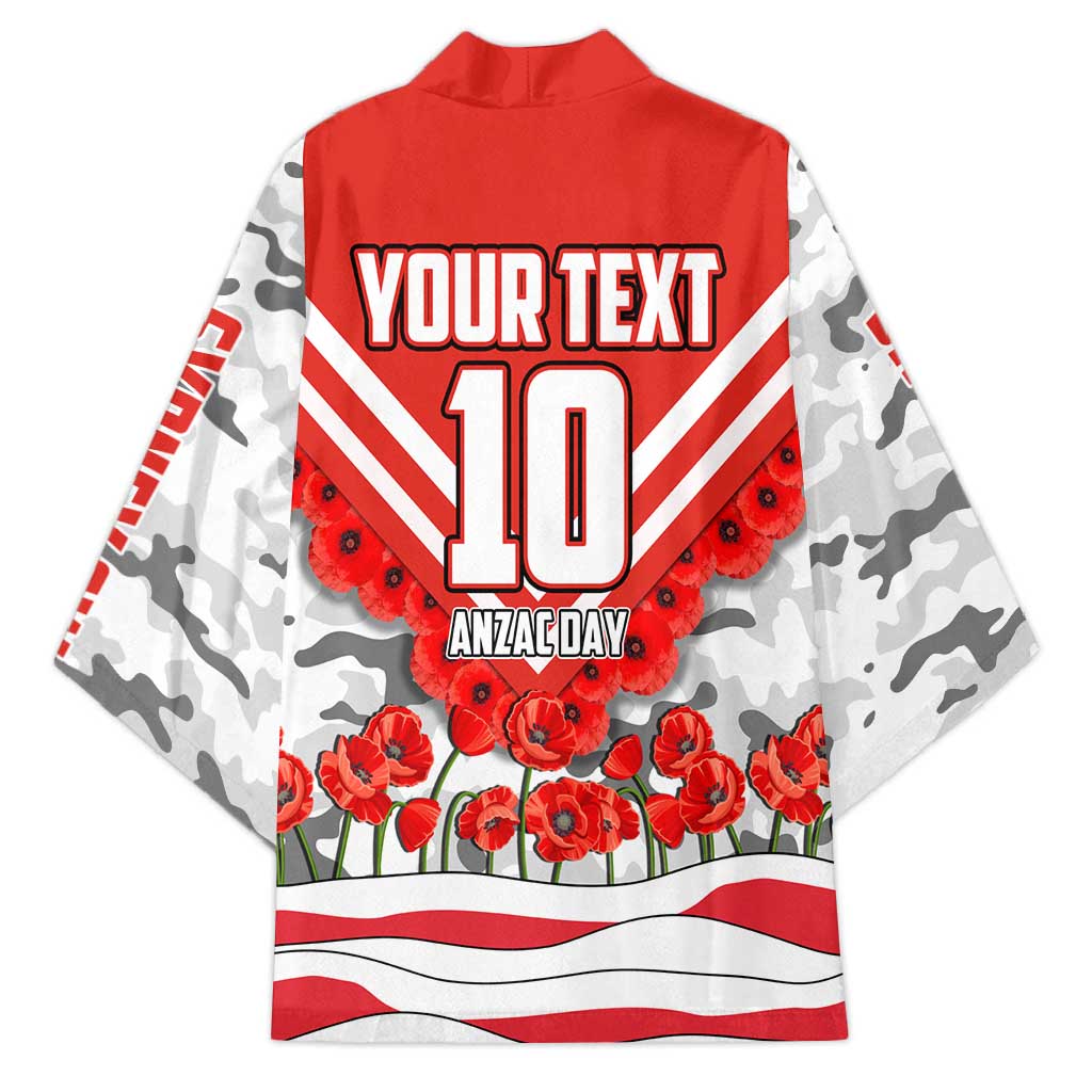 Personalised Sydney Swans ANZAC Kimono Military Remembrance Australian Football Mascot Camouflage