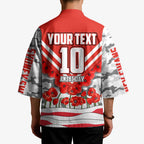 Personalised Sydney Swans ANZAC Kimono Military Remembrance Australian Football Mascot Camouflage