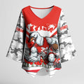Personalised Sydney Swans ANZAC Kimono Sleeve Blouse Military Remembrance Australian Football Mascot Camouflage