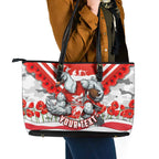 Personalised Sydney Swans ANZAC Leather Tote Bag Military Remembrance Australian Football Mascot Camouflage
