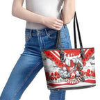 Personalised Sydney Swans ANZAC Leather Tote Bag Military Remembrance Australian Football Mascot Camouflage