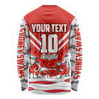 Personalised Sydney Swans ANZAC Long Sleeve Shirt Military Remembrance Australian Football Mascot Camouflage