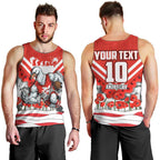 Personalised Sydney Swans ANZAC Men Tank Top Military Remembrance Australian Football Mascot Camouflage