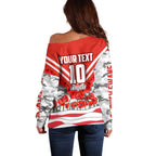 Personalised Sydney Swans ANZAC Off Shoulder Sweater Military Remembrance Australian Football Mascot Camouflage