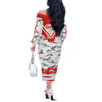 Personalised Sydney Swans ANZAC Off The Shoulder Long Sleeve Dress Military Remembrance Australian Football Mascot Camouflage
