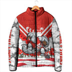 Personalised Sydney Swans ANZAC Padded Jacket Military Remembrance Australian Football Mascot Camouflage