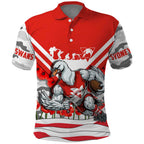 Personalised Sydney Swans ANZAC Polo Shirt Military Remembrance Australian Football Mascot Camouflage