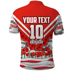 Personalised Sydney Swans ANZAC Polo Shirt Military Remembrance Australian Football Mascot Camouflage