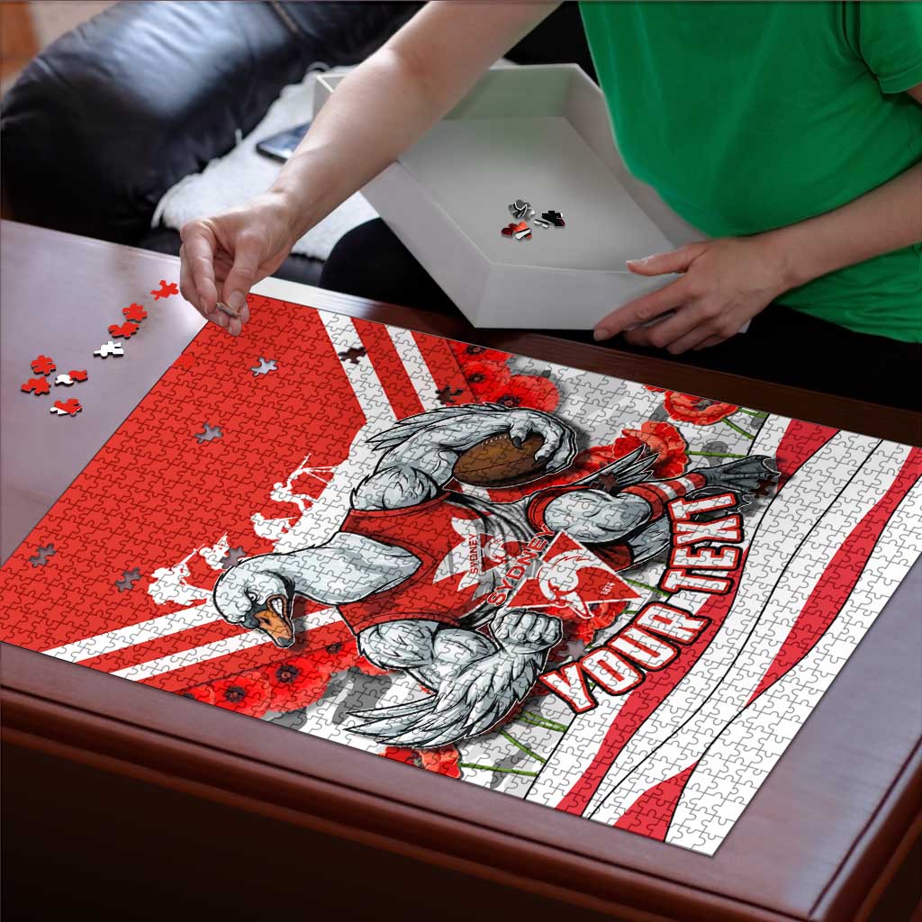 Personalised Sydney Swans ANZAC Puzzle Military Remembrance Australian Football Mascot Camouflage