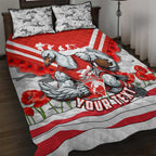 Personalised Sydney Swans ANZAC Quilt Bed Set Military Remembrance Australian Football Mascot Camouflage