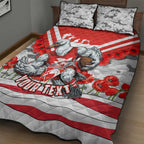 Personalised Sydney Swans ANZAC Quilt Bed Set Military Remembrance Australian Football Mascot Camouflage